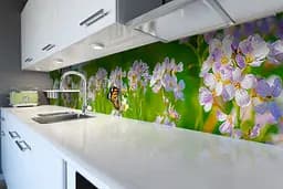 Кухонний фартух Польові квіти для кухні наклейка ПВХ метелик луг Зелений 60х250 см Happy Pocket Z180437 - мініатюра 3