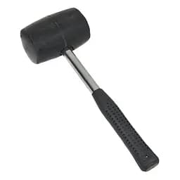 Киянка гумова Sigma 680 г чорна, металева обгумована рукоятка (4317491)