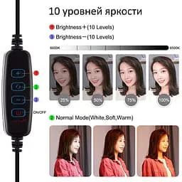 Кільцева USB LED лампа Puluz PU392 6.2"+ настільне кріплення 18-28 см - мініатюра 3