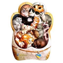 Деревянный пазл-вкладыш Кошки-муркотики Ubumblebees (ПСФ133) PSF133