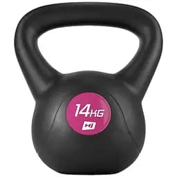 Гиря Hop-Sport HS-PB014KB виниловая 14 кг черная с розовым