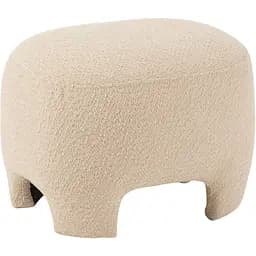 Пуф J-line на ножках из ткани букле Бельгия белого цвета (38845)