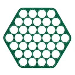 Пластикова пельменниця шестикутна форма для приготування пельменів) Ø23 см, Kitchette Зелений 84448