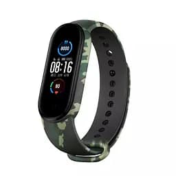 Силіконовий ремінець для фітнес браслетів Xiaomi Mi Band 5/6/7, Silicone, khaki green, зі зручною застібкою, на фітнес трекер та смарт годинник, ArmorStandart (ARM80991)