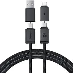 Кабель Baseus Versatile Two-for-Two Fast Charging Cable U+C to C+L 60W 1 м Cosmic Черный