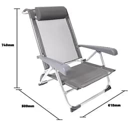 Крісло розкладне Bo-Camp Saint-Tropez Grey (1204796) - мініатюра 2