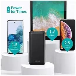 Портативний зарядний пристрій Choetech із вбудованими кабелями USB-C та Lightning ємністю 10 000 мАг - мініатюра 3