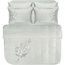 Постельное белье Dantela Vita Moneda mint евро сатин с вышивкой ментоловое (svt-2000022345392)