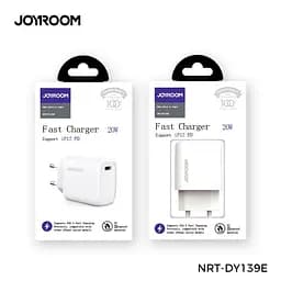 Блок живлення - Адаптер мережевий Joyroom Intelligent fast charger NRT-DY139E 1 Type-C 3A 20W білий - мініатюра 7