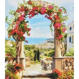 Алмазная мозаика Strateg ПРЕМИУМ Арка из цветов размером 30х40 см (HEG88129)