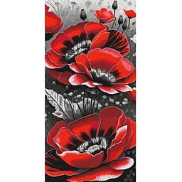 Картина за номерами Art Craft Червоні маки з металізованими фарбами 40х80 см (13092-AC)