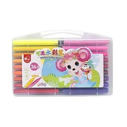 Набор фломастерів "Water color pen" 36 кольорів Bambi 204-36 у пластикому боксі Рожевий