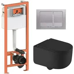 Набір Q-tap Nest 4 в 1 підвісний унітаз Taurus Ultra Quiet 490x360x380 + комплект інсталяції QT2433084EUQMB46182