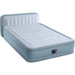 Надувной велюровый матрас Intex 64450, 152x203x46 см, двуxспальный, со встроенным электронасосом
