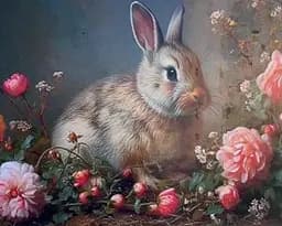 Набор для творчества алмазная картина Ушастый друг Strateg SK88211, 40x50 см