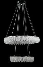 Двоярусна підвісна кришталева люстра L33038/600+400/2 LED (CH) - хром, 182 Вт, діаметр 60 см, від 16 до 25 м2 - мініатюра 2