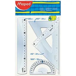 Набор пластиковых линеек Maped Essentials Medium, 20 см, прозрачный, 4 шт. (MP.242820)
