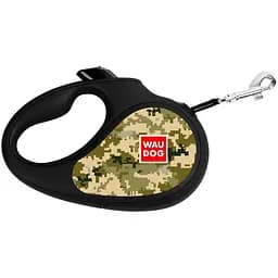 Повідець-рулетка для собак Waudog R-leash, малюнок "Мілітарі", M, до 25 кг, 5 м, світловідбиваюча стрічка - мініатюра 2