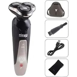 Електробритва DSP 60017 бездротова водонепроникний корпус чорно-срібляста (60017_640)