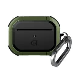 Чохол для навушників Apple AirPods Pro 2 2022, оливковий, Panzer, протиударний захисний кейс з TPU та полікарбонату, посилені стінки, захист від подряпин, пилу та ударів, легкий та компактний, з карабіном для кріплення, ArmorStandart (ARM82754)