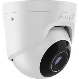 IP-камера Ajax дротова TurretCam, 8мп, 2.8мм, Poe, True WDR, IP 65, ІЧ 35м, аудіо, кут огляду 100° до 110°, купольна, біла - мініатюра 2