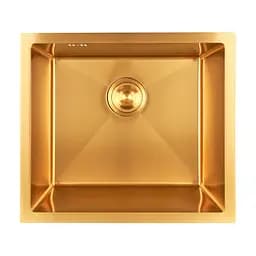 Кухонная мойка золотая с нержавеющим декором под столешницу Nett NGS-5045, Золотой
