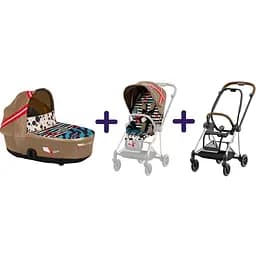 Люлька Cybex Mios Lux by Karolina Kurkova One Love + Комплект текстиля Cybex Mios Karolina Kurkova One Love + Шасси для коляски Cybex Mios LS RBA Chrome Brown