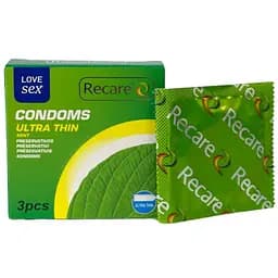 Презервативи Recare Ultra Thin mint 3 шт.  з ароматом м'яти (ROZ6501053498) - мініатюра 2