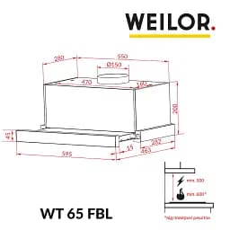 Витяжка телескопічна WEILOR WT 65 FBL - мініатюра 12