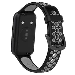 Силіконовий ремінець Primolux Perfor Classic для фітнес браслета Huawei Band 7- Black Grey - мініатюра 2