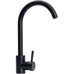 Змішувач кухонний Platinum BG76 поворотний одноважільний з нержавіючої сталі чорний (000036379)