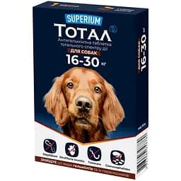 Антигельмінтні таблетки для собак Superium Тотал 16-30 кг 1 шт.