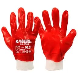 Рукавички робочі захисні Mastertool масло-бензостійкі 26 см х 10.5" червоні (в упаковці 6 шт.)