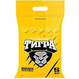 Натуральный бентонитовый наполнитель для кошачьих туалетов Тигра 5 кг гранула мини 0.4-1.5 мм желтый