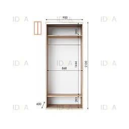Шафа-купе Idea серія 9 90 x 60 x 210 см Дуб сонома Дзеркало - мініатюра 2