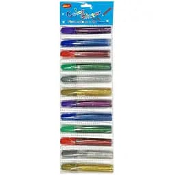 Клей для творчості з блискітками CG1012, 10 мл, 6 кольорів, 12 баночок