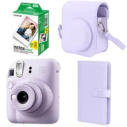 Набір камера Fujifilm Instax Mini 12, Фотопапір 20шт, Чохол, Фотоальбом 108 фото Фіолетовий