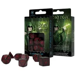 Набор кубиков Elvish Black & red Dice Set , 7 шт. (SELV06)