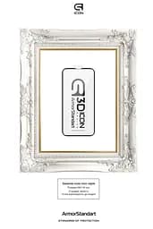 Захисне 3D скло для Apple iPhone 13/13 Pro/14, Icon 3D, загартоване, 9H, загартоване скло, повне проклеювання, протиударне, глянсове з олеофобним покриттям, на весь екран, сумісне з чохлами, проста установка, ArmorStandart (ARM62764) - мініатюра 3