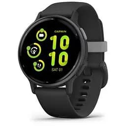 Смарт-годинник Garmin Vivoactive 5 з сланцевим алюмінієвим безелем та силіконовим чорним ремінцем