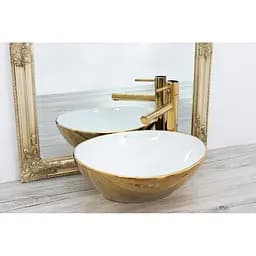 Умивальник Rea Sofia 34,5x40,9 gold/white (REA-U0456) - мініатюра 4