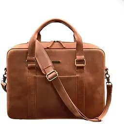 Шкіряна сумка для ноутбука та документів світло-коричнева Crazy Horse