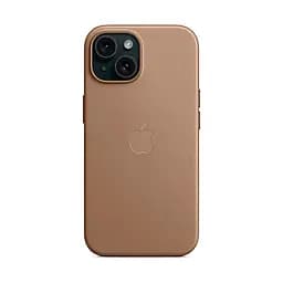 Чехол для Apple iPhone 15, FineWoven Case with MagSafe, коричневый, защитная накладка из материала FineWoven, противоударный, для iPhone, защита всего корпуса, поддержка беспроводной зарядки и MagSafe, (ARM71973) - мініатюра 5
