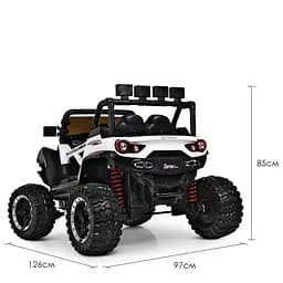 Дитячий двоїстий електромобіль джип квадроцикл Багі 4WD Bambi Racer M 3804EBLR-1 білий - мініатюра 5