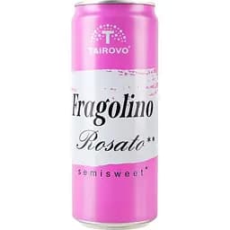 Напій винний Tairovo Fragolino Rosato слабоалкогольний газований напівсолодкий рожевий 6-6.9% 0.33 л