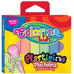 Пластилин Colorino Glow, флуоресцентный, 100 г, 6 цветов (42680PTR)