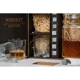 Подарунковий набір Whiskey Stones камені для віскі в дерев'яному пеналі №6 + декантер + 6 склянок Rocco Selecta + щипці + мішечок - мініатюра 8