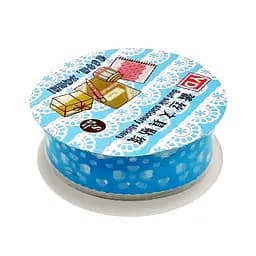 Декоративний скотч з орнаментом "Бант" Bambi №63(Blue) 1,8 см х 1 м