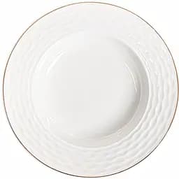 Тарелка суповая Lefard Золотая волна 21.5 см белая с золотым (359-478-6)