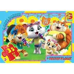 Детский пазл "44 котенка" G-Toys YT60 плакат 35 элементов
